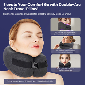 <b>Travel</b> <b>Pillow</b>, Memory Foam Neck <b>Pillow</b> for <b>Traveling</b>, Comfortable Neck Support Airplane <b>Pillow</b> for Sleeping No Latex - Product Image 3