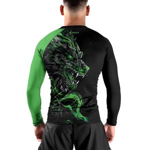 Long sleeve mma <b>bjj</b> <b>rashguard</b> quick dry stretch fabric custom logo martial arts grappling training top - Product Image 2