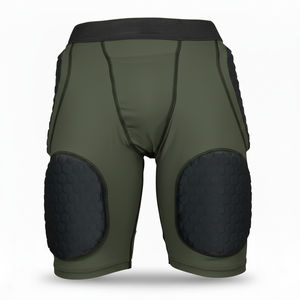 Short de compression rembourré léger et respirant à haute élasticité marron pour l'entraînement au football, protection du gardien de but, printemps - Product Image 4