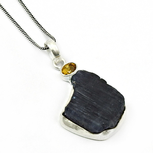 Collar con colgante de cristal de iolita Natural de alta calidad, colgantes delicados de Plata de Ley 925 para mujer, joyería fina OEM ODM - Product Image 1