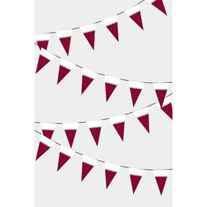 Guirlande de drapeaux triangulaires du Qatar pour décorations de fête - Product Image 1