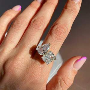 Anillos de compromiso Toi et Moi de estilo famoso - Product Image 6