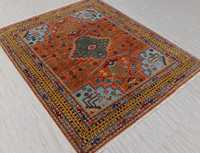 Tapis d'intérieur moderne de luxe, noué à la main, en laine et soie, écologique, motif tribal géométrique, antidérapant, à poils ras, adapté aux animaux domestiques, 8x10 pi 1