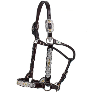 MEJOR CALIDAD SHYAM INTERNATIONAL SH-11 Cuero genuino de moda Cómodo Fancy Silver Show Halter Horse Head Collares - Product Image 1