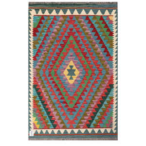 Alfombra Kilim de Maimana, Afganistán, 155 x 98 cm, Alfombras y Juegos de Alfombras - Product Image 1