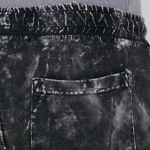 Short en coton délavé vintage pour hommes, motif solide, maille délavée à l'acide, prix très bon marché avec cordon de serrage - Product Image 4