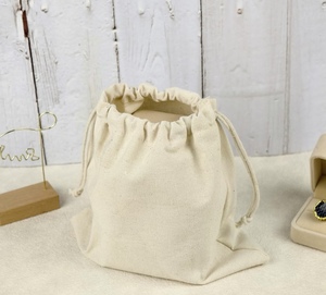 Đồng bằng tái chế nhỏ Muslin Quà tặng khuyến mãi <span class=keywords><strong>Pouch</strong></span> trang sức tùy chỉnh Hữu Cơ bông vải dây kéo túi với logo - Product Image 2