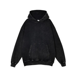 Personalizar los hombres 100% algodón Heavyweight Pullover Hoodie Streetwear Oversized Acid Washed Drop Shoulder Hoodie Basics 2025 - Product Image 4