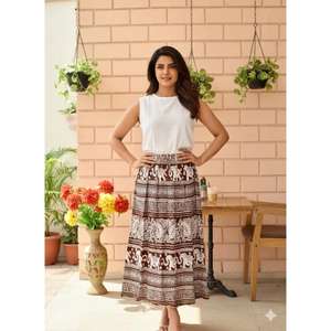 Maxi <b>Skirts</b> for Women 2025 Summer Boho Regular Flowy Elastic Rayon Breathable Floor-Length Pleated Casual Travel <b>Skirt</b> - Product Image 2