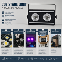 Luz de escenario modular COB LED de 2 ojos, 2x50W RGBW, tira de 24 LED, DMX512, panel de matriz para DJ, clubes y eventos