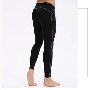 Leggings de Compresión con Cintura Alta Elástica y Rayas Curvas para Hombre, Nailon/Algodón, Ligeros, Duraderos, de Secado Rápido, Elásticos, Casuales - Product Image 4
