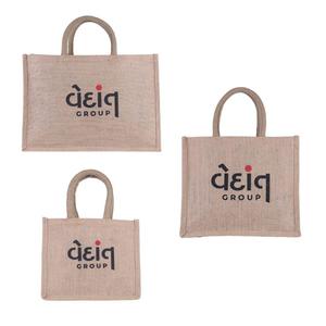 Vente en gros de sacs fourre-tout en jute noir pliable et naturel avec logo personnalisé 38x45x8cm avec fermeture à glissière, épaule et ruban avec poignée Shopping personnalisé - Product Image 5
