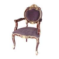 Meubles de maison en teck Fauteuils de reproduction antiques Chaise de salle à manger en bois Chaises d'appoint baroques pour salle à manger Hôtel et restaurant