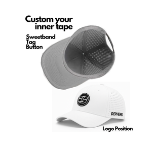 หมวกกอล์ฟกันน้ำพิมพ์โลโก้ตามสั่ง หมวกแก๊ป 6 แผงแบบ Snapback ตัดด้วยเลเซอร์ ระบายอากาศได้ดี พร้อมแผ่นปะทอ - Product Image 4