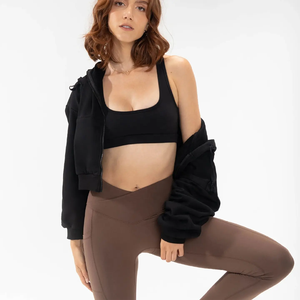 Dernière veste à capuche courte unie de style y2k pour femmes Offre Spéciale à capuche pour femmes de grande taille - Product Image 5