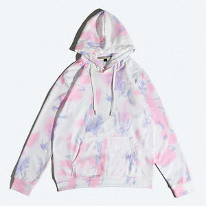 Venta al por mayor personalizado 100% algodón Tie-Dye Sudadera con capucha transpirable y duradera para los hombres gran oferta estampado patrón ropa en blanco - Product Image 2