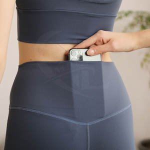 Conjunto de Yoga de calidad superior para mujer, Material de patrón sólido transpirable duradero, cierre de Cintura elástica de talla grande, ropa de mujer incluida - Product Image 5