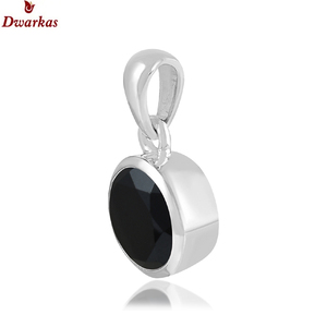 Colgante de Plata de Ley 925 personalizado simple con ónix negro piedra de corte redondo Ajuste de bisel lindo para regalo precio al por mayor - Product Image 2