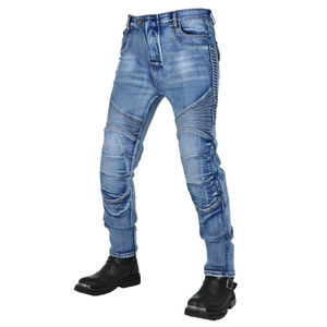 Pantalones vaqueros clásicos azules para hombre con protectores de rodilla con certificación CE y paneles reforzados para mayor seguridad y comodidad. Precio al por mayor. - Product Image 3
