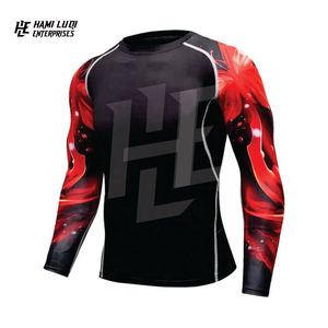 Vente en gros 2025 Rash Guard MMA personnalisé de haute qualité impression par sublimation à manches longues BJJ équipement d'entraînement équipement de combat personnalisé - Product Image 5