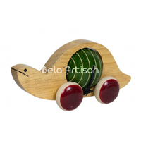 Voiture d'apprentissage en bois pour bébé, en forme de dinosaure, faite à la main, écologique, 3x3 pouces, pour enfants