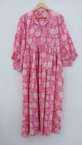 Robe mi-longue d'été décontractée à imprimé floral et bloc, col profond, silhouette ample, taille naturelle, longueur au sol, mini robe - Product Image 6