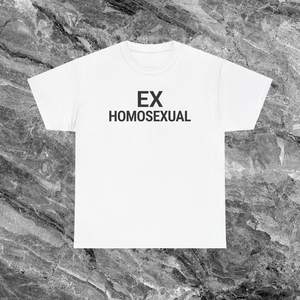Camiseta Ex-Homosexual de Manga Corta con Cuello Redondo Unisex para Adultos, Ropa Promocional con Serigrafía - Product Image 2