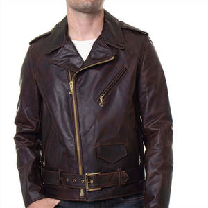 Chaqueta de Cuero Vacuno Negro Personalizada OEM, Chaqueta Tejida Recubierta de Cuero Vacuno Auténtico de Alta Calidad, Estilo Hip Hop, Cuello Alto, Cremallera Completa, Dos Bolsillos Delanteros, para Hombre - Product Image 1