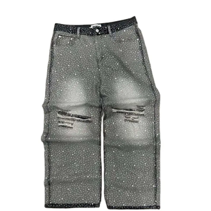 <b>Men</b> Baggy Stacked Distressed <b>Men</b> <b>Jeans</b> Denim Pants <b>High</b> <b>Waist</b> Heavy Weight Streetwear <b>Jeans</b> - Product Image 1