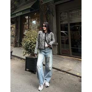 missJANELL Cárdigan de punto con estampado de leopardo para mujer en gris para todas las estaciones - Prenda exterior cómoda de ajuste estándar - Product Image 6