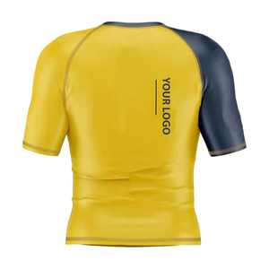 เสื้อยิมออกกำลังกายแห้งเร็วแบบขายส่ง แขนสั้น แรชการ์ด BJJ - เสื้อผ้าฟิตเนสสำหรับการฝึกซ้อมแบบรัดรูป ระบายอากาศได้ดี - Product Image 3