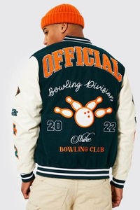 Veste de sport longue personnalisée OEM Streetwear pour hommes, style Letterman, avec logo frontal, respirante, 100% coton, pour l'hiver - Product Image 2