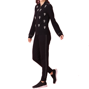 Chándal de Algodón Personalizado al por Mayor para Mujer, Ropa Deportiva para Entrenamiento y Trotar, Chándal Ajustado para Correr - Product Image 2