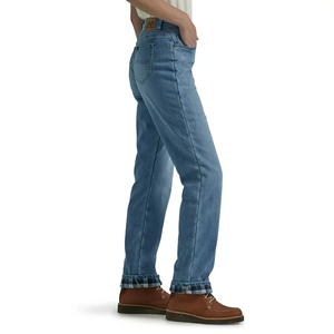 Étiquette personnalisée en jean Pantalon décontracté en cuir avec bouton pour femme JEANS en coton denim OEM Spandex Technics Style Fly Fabric Zipper Waist - Product Image 5