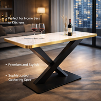 Table rectangulaire en pierre frittée moderne pour restaurant et café, mobilier commercial moderne pour restaurant, table en pierre frittée