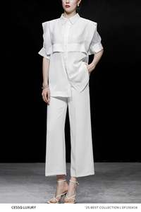 Vietnam Formal Lavender Canvas Pants With Pleated Straight Design And Anti Wrinkle <b>Fabric</b> Oem Service - Product Image 2