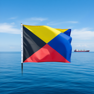 Zulu "Z" Nautical Signal Flag 150x180cm <b>Plastic</b> <b>Net</b> Marine Communication Flag - Product Image 3
