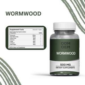 Capsules de 500 mg d'armoise et de coques de noix noires de haute qualité, étiquette privée personnalisée OEM/ODM, santé digestive, 60 capsules - Product Image 3