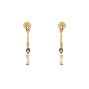 Boucles d'oreilles pendantes en laiton en gros, design en pierre naturelle brute, finition en laiton antique, style avant-gardiste, vente en gros de mode - Product Image 1