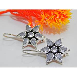 ต่างหูเซอร์โคเนียทรงลูกบาศก์เงิน925ทำมือเครื่องประดับดอกไม้สำหรับงานแต่งงานและของขวัญ E0021-GS ทันสมัย - Product Image 4