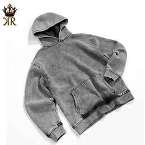 Sudadera con Capucha Personalizada OEM para Hombre, Lavado Ácido, 100% Poliéster, Color Sólido, Alta Calidad, Talla Grande - Product Image 3