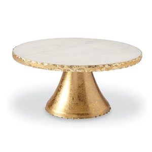 Support à gâteau décoratif plaqué or au design arrondi Support à gâteau de fête de mariage tendance de qualité supérieure Support à gâteau en métal - Product Image 3
