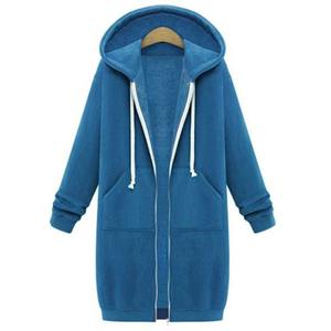 Parka décontractée à capuche en tricot 100 % coton pour femme, collection automne-hiver 2025, coupe ample, poches zippées, imperméable et séchage rapide - Product Image 3