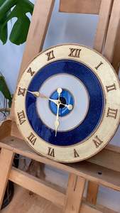 Horloges murales numériques en résine époxy faites à la main MODERNES - Design antique exquis Alimenté par piles Taille personnalisable Salon Cuisine - Product Image 6