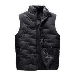 Nouveauté, veste d'hiver pour hommes personnalisée avec fermeture éclair, vente en gros, gilet bouffant sans manches de grande taille, coupe-vent à col montant, conception personnalisée - Product Image 5