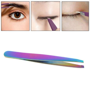 Pince à sourcils à pointe oblique en acier inoxydable de luxe de qualité supérieure outil de beauté de précision personnalisable léger écologique OEM/ODM - Product Image 3