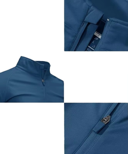 เสื้อแบบมีซิปปักลายสำหรับผู้ชายผ้าฟลีซแขนยาว UPF 50 + 1/4แห้งเร็ว - Product Image 6