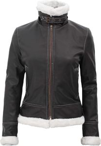<b>Leather</b> <b>Jacket</b> <b>Women</b>,Cropped Lambskin <b>Bomber</b> <b>Jacket</b>, Zip Front shearling <b>leather</b> <b>jackets</b>, - Product Image 4