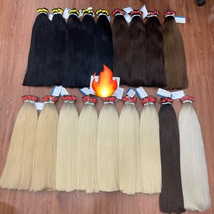 สีผมขายดีที่สุด: ผมต่อแท้เวียดนามแบบตรงธรรมชาติ สีบลอนด์ ความยาวเต็ม มีสินค้าพร้อมส่ง - Product Image 3