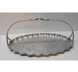 Plateau de service en aluminium Top Design avec poignées de forme carrée Décoration de plateau de service Partyware avec vente - Product Image 2